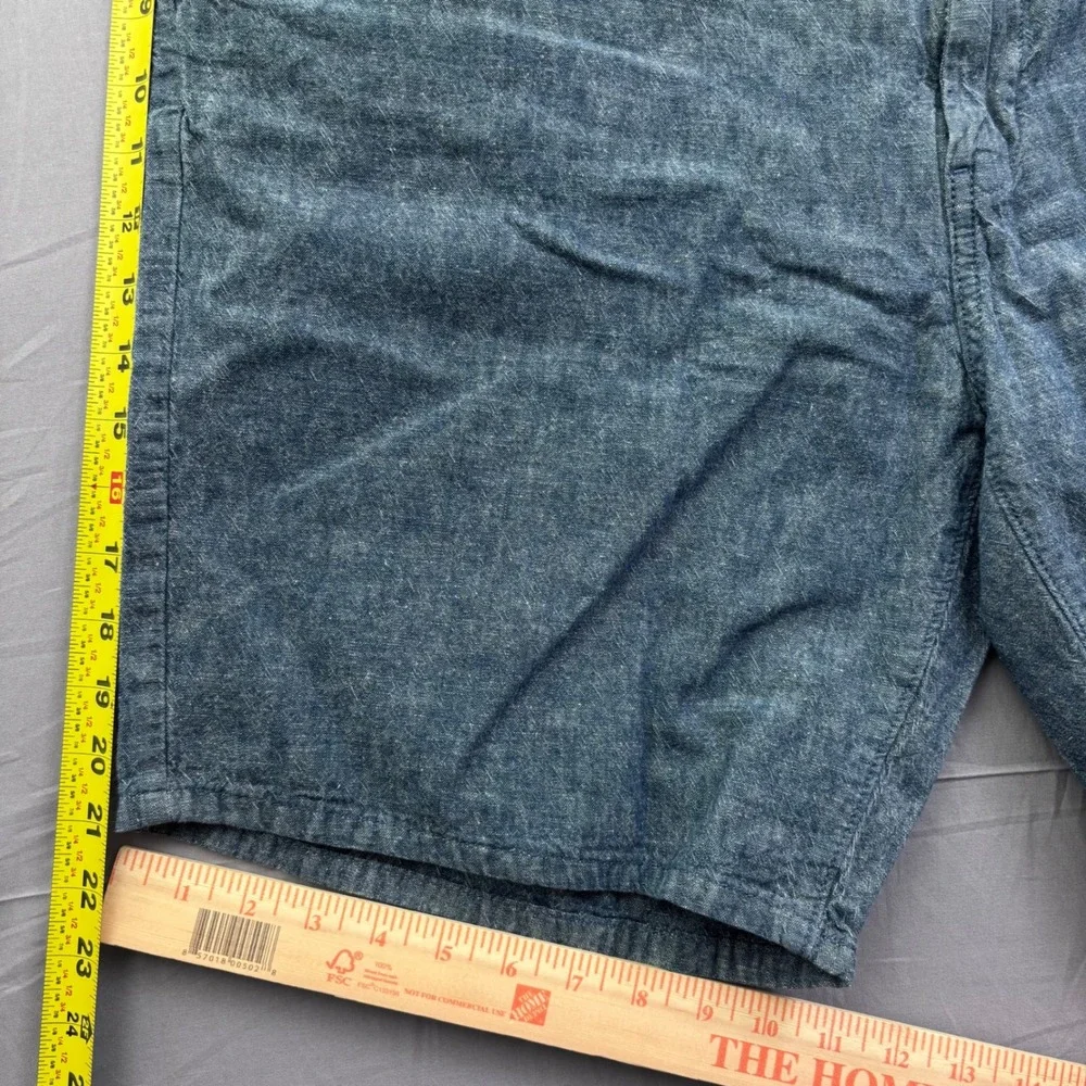 Levis‎ Mens Blue Linen Cotton Blend Chino Shorts Size 42 S40196 Chambray Style